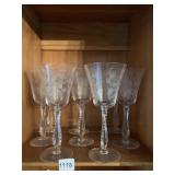 WHEEL ETCHED WINE GLASSES