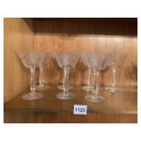 WHEEL ETCHED CHAMPAGNE GLASSES