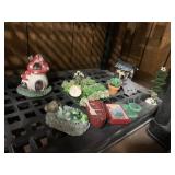 COLLECTION OF MINIATURE GARDEN ORNAMENTS AND