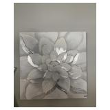 SQUARE CANVAS PAINTING DEPICTING A STYLIZED