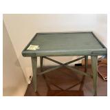 ANTIQUES FINISH CROSS SIDE TABLE 25" W X 22" H X