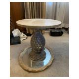 MARBLE TOP PINEAPPLE CENTER BASED TABLE ADHERED