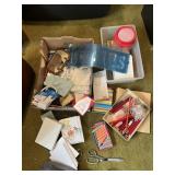 BIN INCLUDING SEWING ITEMS PLUG BAR CHALK OVER