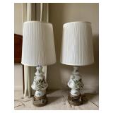 38" PAIR OF MATCHING HAND PAINTED SIDE TABLE