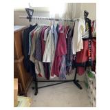 MENï¿½S CLOTHING VARIETY OF SIZES, CLOTHING RACK