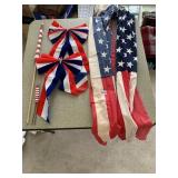 2 CLOTH FLAGS AND GROUND FLAGS