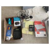 ALARM CLOCK IN OB, RCA ANTENNA, CALCULATOR, ETC.