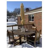 WOODEN OUTDOOR FURNITURE SET WITH UMBRELLA