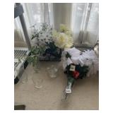 BINGO CAGE VASE, ARTIFICIAL FLOWERS, VASES
