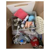 CARDBOARD BOX CONTAINING ASSORTED OFFICE AND