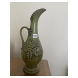 HAEGER MCM 18" GREEN HANDLED PITCHER