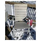 2 MODERN GRAY FOLDING OUTDOOR CHAIRS