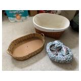 LINED BASKET, SERVING BASKET TRAY, HEART SHAPED