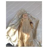 LARGE COMPOSITION DOLL WITH MOLDED PAINTED