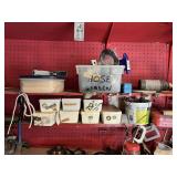 TO ASSORTED PLASTIC BINS INCLUDING LAMP