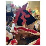 VINTAGE SANTA, LARGE CANDY CANES FROM BAGS, HORSE