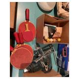 TABLE TENNIS PADDLES, NET, PING PONGS