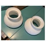 2 MILK GLASS SHADES