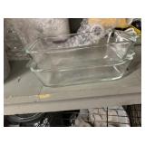 CLEAR GLASS RECTANGULAR BAKING DISH WITH MOLDED