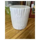 TREE STUMP CERAMIC GARDEN SEAT WITH HANDLE HOLES,