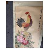 CHINESE ROOSTER HANGING SCROLL BY LENT 23 W    58
