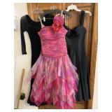 DRESSES, CACHE BLACK SZ 4, PINK STRAPLESS FLARE