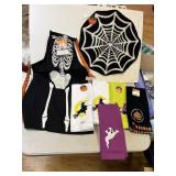 CHILD SIZE SKELTON APRON, HALLOWEEN HAND TOWELS,