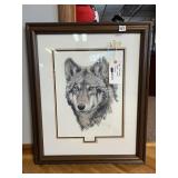 24X28 SIGNED GUY COHELEACH TIMBER WOLF PRINT
