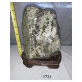 KITCHARITE MINERAL ON FITTED WOOD STAND