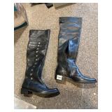 ZIPPER BOOTS, W/ ACCENT BUTTONS NEW 10.5' LONG