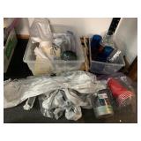 GLASSES PICNIC SUPPLY, PLASTIC WRAP, TRASH BAGS