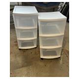 2 ROLLING 3 DRAWER STORAGE UNITS, ONE MISSING ONE