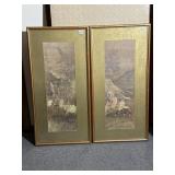CHINESE FRAMED THE TRIBUTE HORSE -  PRINT - GOLD