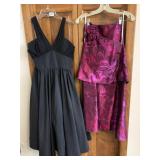 JESSICA HOWARD BLACK STRAP GATHERED WAIST DRESS