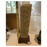 SANDSTONE CARVING 12.5' H ON FITTED WOOD BASE