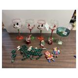 HAND PAINTED CHRISTMAS WINE GLASSES, CHRISTMAS