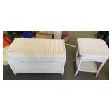 W STORAGE CHEST AND TWO-TIER SIDE TABLE NEW