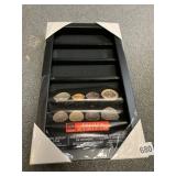 ANTIQUE COIN HOLDER SHELF