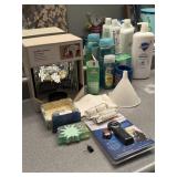 MIRRORED CANDLE SCONCE, SOAPS ETC.