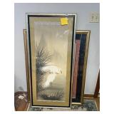 24X51 EGRETS IN FLIGHT ORIGINAL PAINTING ON SILK