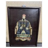 QING DYNASTY EMPEROR SHOU-SHAN STONE PANEL WOOD