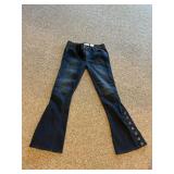 FREE SPIRIT SIZE 26 WA JEANS WITH BUTTON ON FLARE