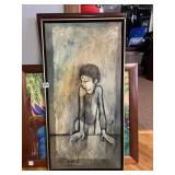 16X31 FRAMED JOSETTE BAQUET OIL ON CANVAS