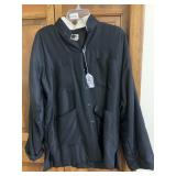 DOUBLE HORSE JACKET BLACK PURE SILK SZ XL