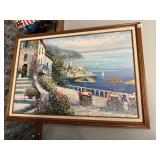 LARGE PAINTING ON CANVAS WOOD FRAME SIGNED FRANCE