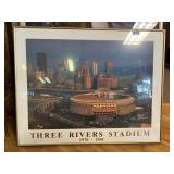 28X22 FRAMED PITTSBURGH THREE RIVER STADIUM