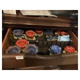 ASSORTED WINE GLASSES NEW PLASTIC BOWLS, CANDLE