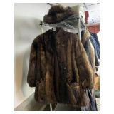 REAL FUR COAT WITH MATCHING HAT