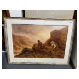 PRINT NATIVE AMERICANS OVERLOOKING A CLIFF DOUBLE