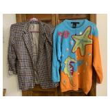 PLAID BLAZER WITH RHINESTONES SZ S, I B DIFFUSION